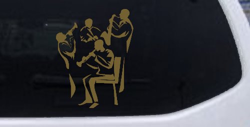 Band Playing Line Art Music Car or Truck Window Decal Sticker