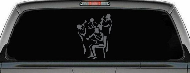 Band Playing Line Art Music Car or Truck Window Decal Sticker