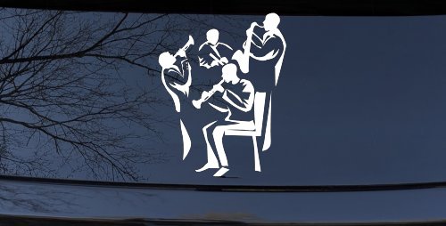 Band Playing Line Art Music Car or Truck Window Decal Sticker