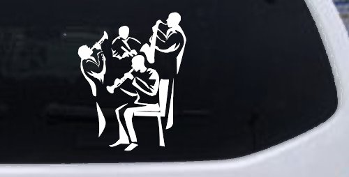 Band Playing Line Art Music Car or Truck Window Decal Sticker