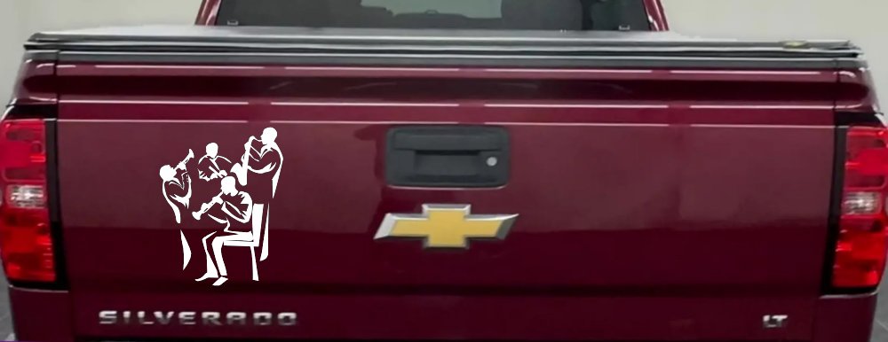 Band Playing Line Art Music Car or Truck Window Decal Sticker
