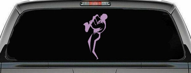 Jazz Man With Saxophone Music Car or Truck Window Decal Sticker (Lilac)