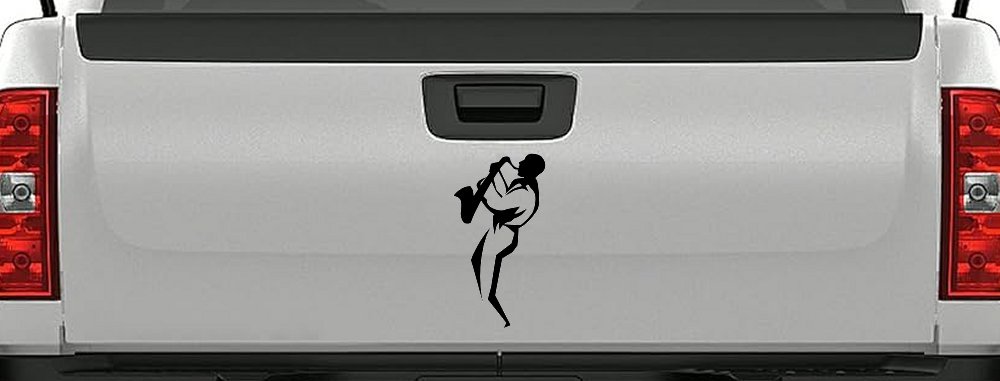 Jazz Man With Saxophone Music Car or Truck Window Decal Sticker
