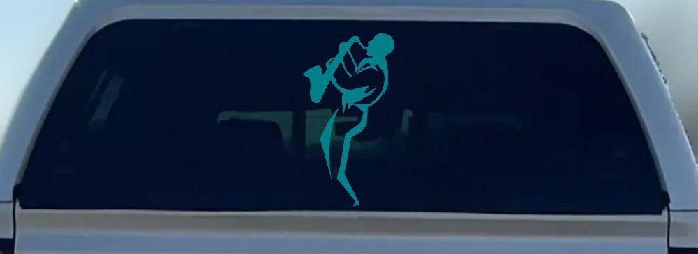 Jazz Man With Saxophone Music Car or Truck Window Decal Sticker