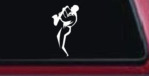 Jazz Man With Saxophone Music Car or Truck Window Decal Sticker