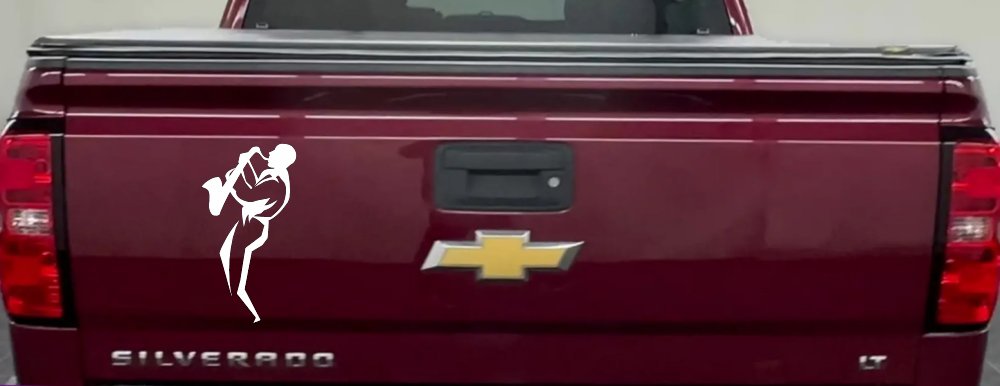 Jazz Man With Saxophone Music Car or Truck Window Decal Sticker