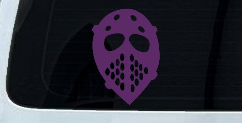 Hockey Mask Sports Car or Truck Window Decal Sticker (Violet)