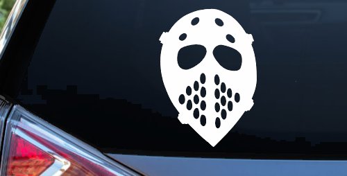 Hockey Mask Decal for Car Truck Window Vinyl Sticker (White)