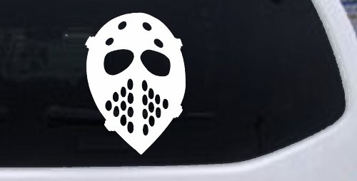 Hockey Mask Decal for Car Truck Window Vinyl Sticker (White)