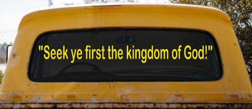 Seek Ye First Kingdom of God Christian Car Truck Window Vinyl Decal Sticker (Yellow)