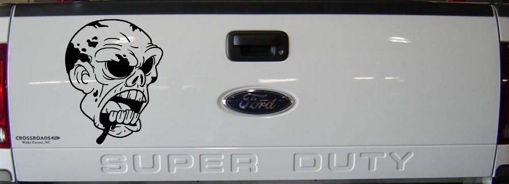 Bloody Zombie Head Decal for Car Truck Window Funny Vinyl Sticker (Black)