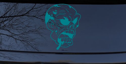 Bloody Zombie Head Funny Car or Truck Window Decal Sticker