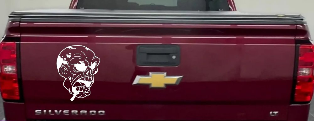 Bloody Zombie Head Funny Car or Truck Window Decal Sticker