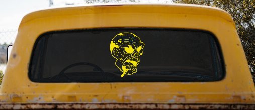 Bloody Zombie Head Funny Car or Truck Window Decal Sticker