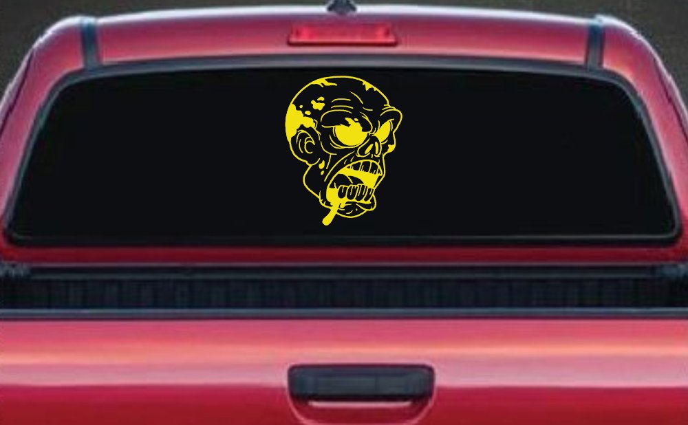 Bloody Zombie Head Funny Car or Truck Window Decal Sticker