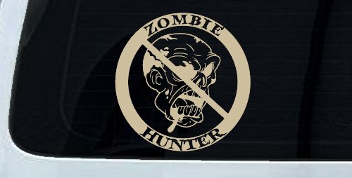 Zombie Hunter Funny Car or Truck Window Decal Sticker (Desert Sand)