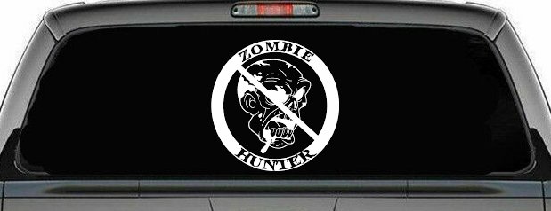 Zombie Hunter Funny Car or Truck Window Decal Sticker