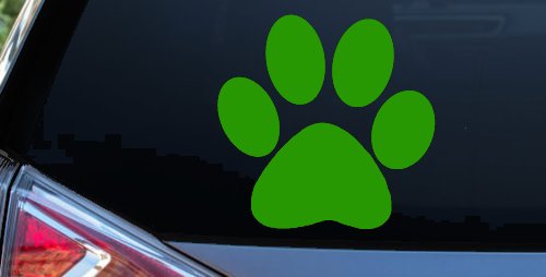 Dog or Cat Paw Sports or Animals Car or Truck Window Decal Sticker (Lime)