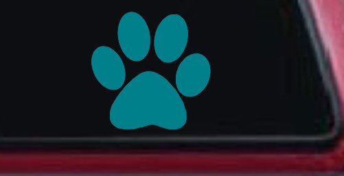 Dog or Cat Paw Sports or Animals Car or Truck Window Decal Sticker (Turquoise Blue)