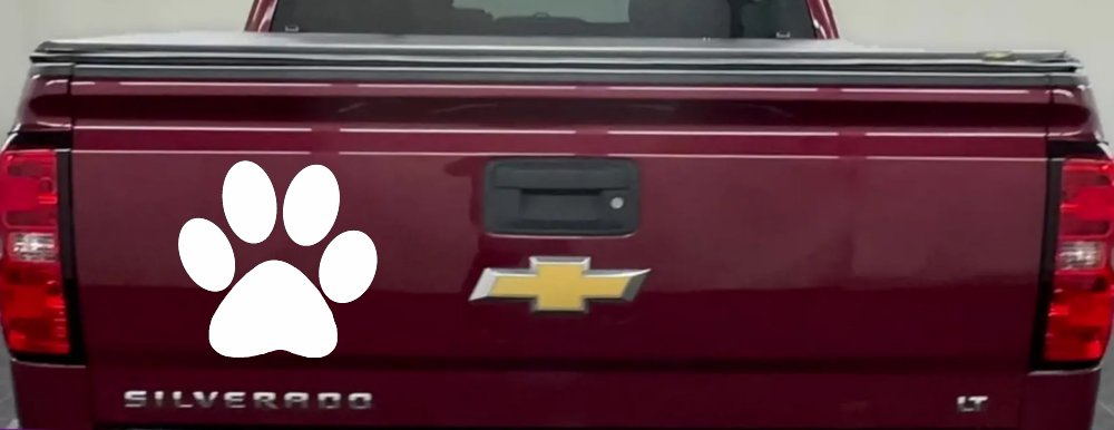 Dog or Cat Paw Sports or Animals Car or Truck Window Decal Sticker (White)