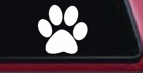 Dog or Cat Paw Sports or Animals Car or Truck Window Decal Sticker (White)