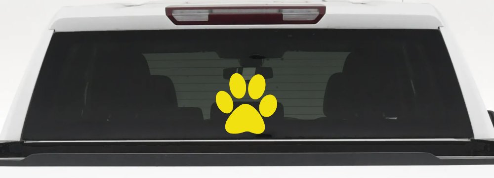 Dog or Cat Paw Sports or Animals Car or Truck Window Decal Sticker (Yellow)