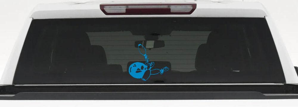 Funny Bowling Ball and Pins Sports Car or Truck Window Decal Sticker (Blue)