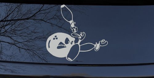 Funny Bowling Ball and Pins Sports Car or Truck Window Decal Sticker (Light Gray)