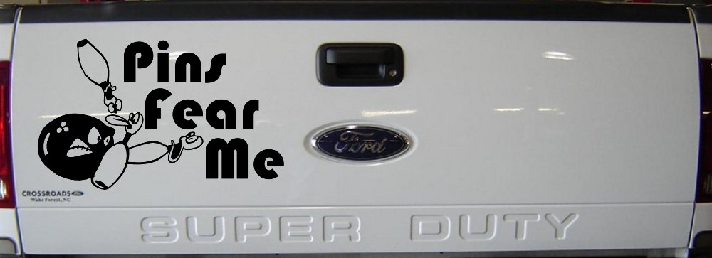 Pins Fear Me Bowling Car or Truck Window Decal Sticker