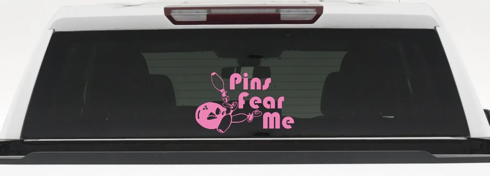 Pins Fear Me Bowling Car or Truck Window Decal Sticker