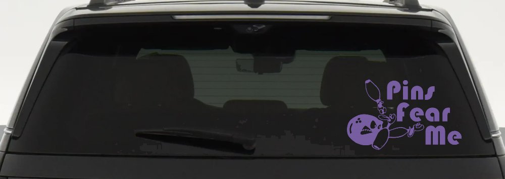 Pins Fear Me Bowling Car or Truck Window Decal Sticker