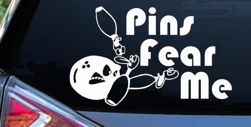 Pins Fear Me Bowling Car or Truck Window Decal Sticker