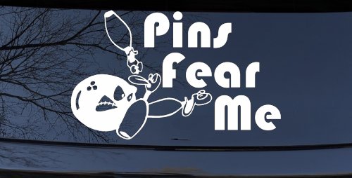 Pins Fear Me Bowling Car or Truck Window Decal Sticker