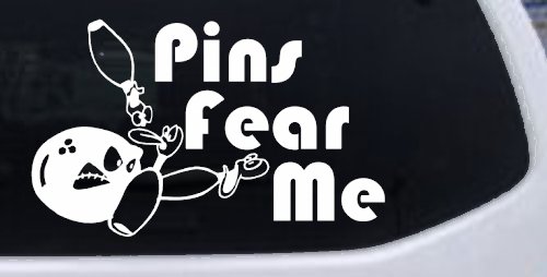 Pins Fear Me Bowling Car or Truck Window Decal Sticker