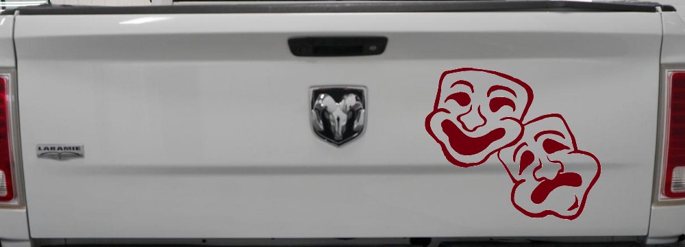 Drama Theater Masks Car or Truck Window Decal Sticker