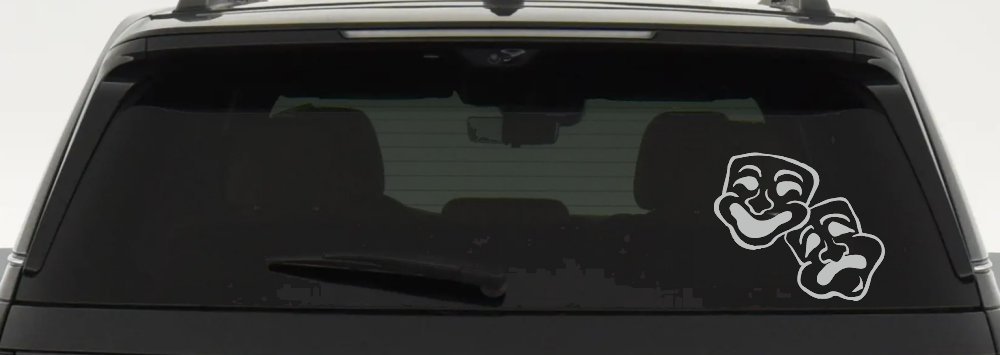 Drama Theater Masks Car or Truck Window Decal Sticker