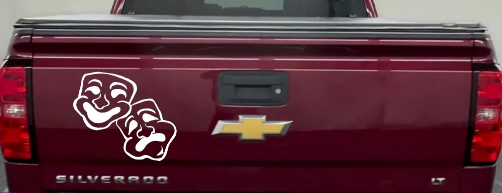 Drama Theater Masks Car or Truck Window Decal Sticker