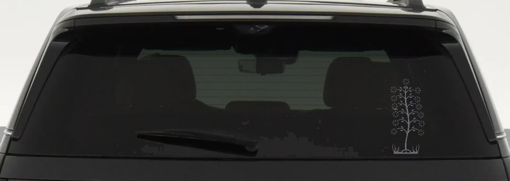 Flower Stalk Car or Truck Window Decal Sticker (Silver)