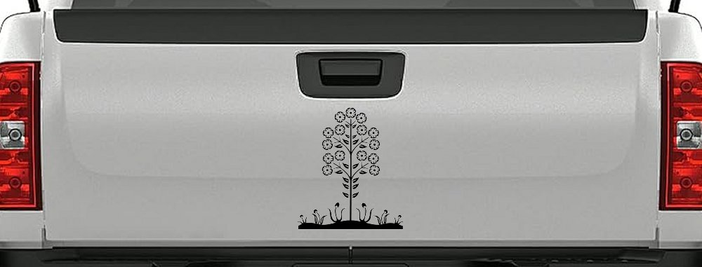 Flower Stalk Big Blooms And Vines Car or Truck Window Decal Sticker