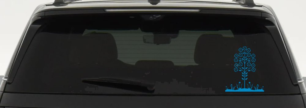 Flower Stalk Big Blooms And Vines Car or Truck Window Decal Sticker