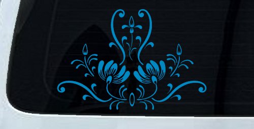 Swirl Flower Accent And Vines Car or Truck Window Decal Sticker