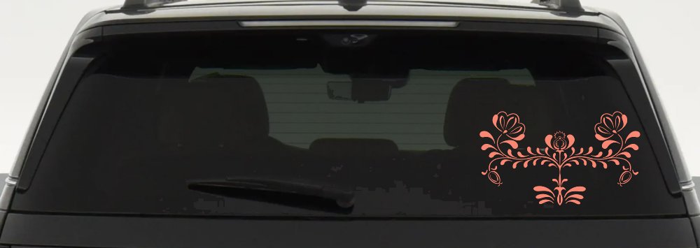 Flowers Swirl And Vines Car or Truck Window Decal Sticker