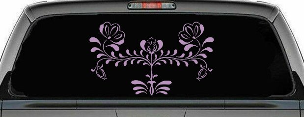 Flowers Swirl And Vines Car or Truck Window Decal Sticker