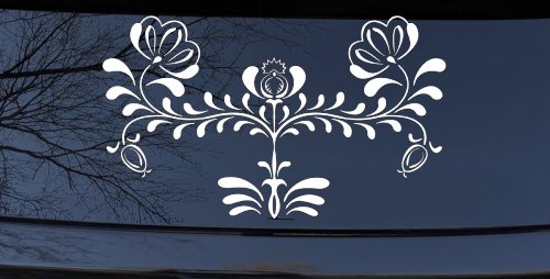 Flowers Swirl And Vines Car or Truck Window Decal Sticker
