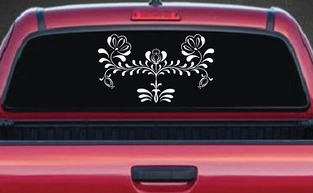 Flowers Swirl And Vines Car or Truck Window Decal Sticker