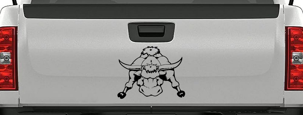 Mean Bad Bull Western Farm Ranch Car or Truck Window Decal Sticker (Black)