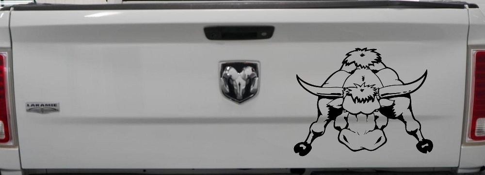 Mean Bad Bull Western Farm Ranch Car or Truck Window Decal Sticker (Black)