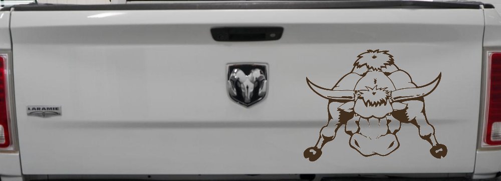 Mean Bad Bull Western Farm Ranch Car or Truck Window Decal Sticker (Brown)