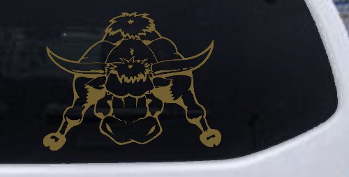 Mean Bad Bull Western Farm Ranch Car or Truck Window Decal Sticker (Gold)