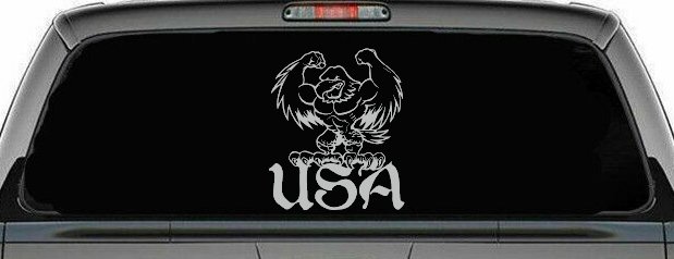 USA Muscle Bald Eagle Military Car or Truck Window Decal Sticker
